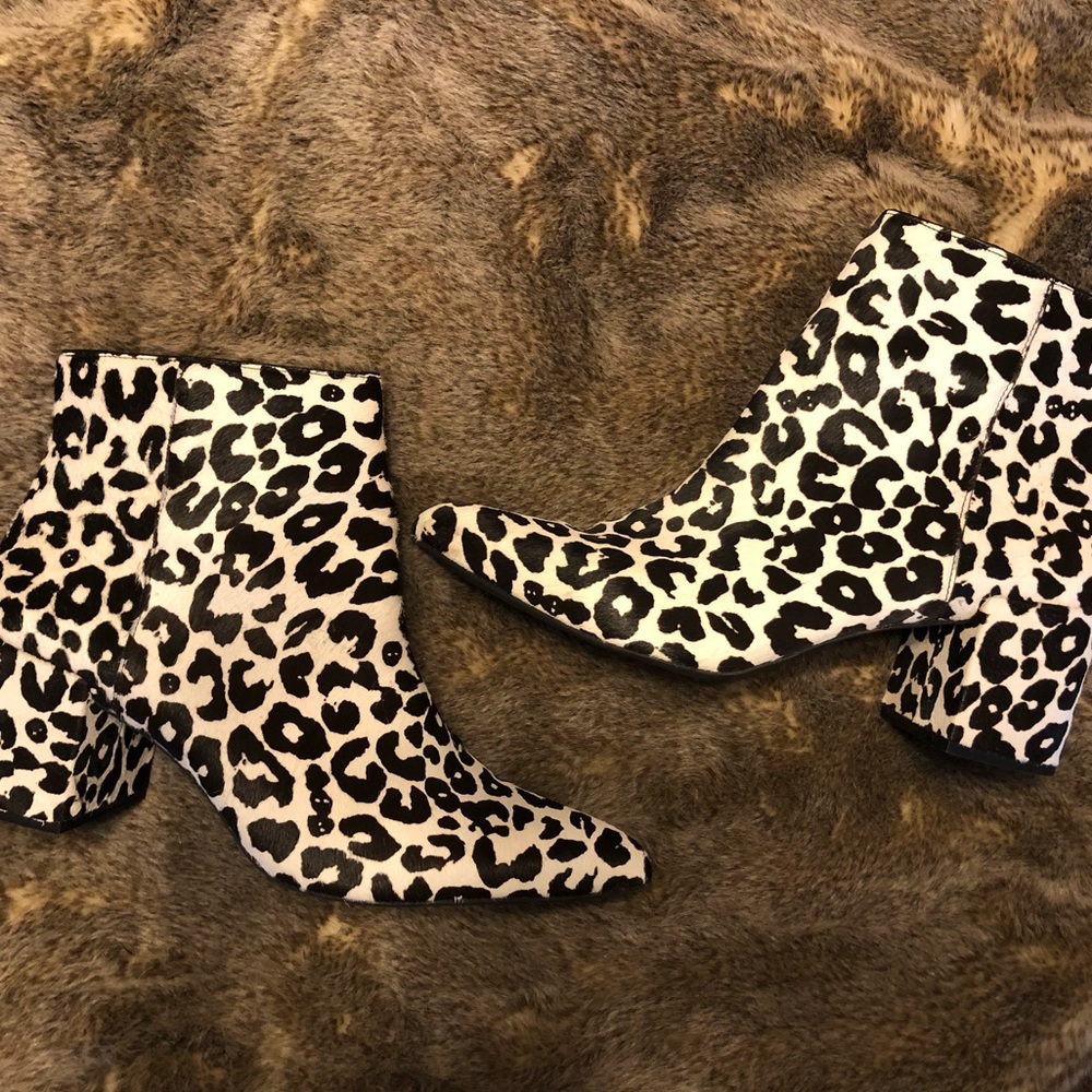 INC Animal Print Calf Hair Booties
